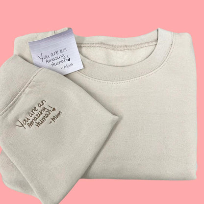 Personalised Sweatshirt/Hoodie with Your Handwritten Embroidery 🍧